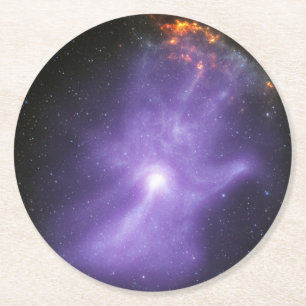 Dessous-de-verre Rond En Papier Télescopes à rayons X Main cosmique fantomatique