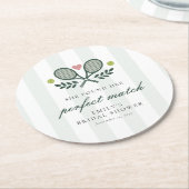 Dessous-de-verre Rond En Papier Tennis de mariage parfait (Incliné)