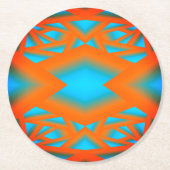 Dessous-de-verre Rond En Papier Tequila Sunrise Ombre Art Abstrait géométrique (Devant)
