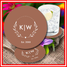 Terre cuite et Blanc | Monogramme Initiales Modern