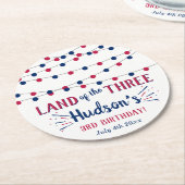 Dessous-de-verre Rond En Papier Terre Des Trois ! 4 juillet 3ème anniversaire (Incliné)