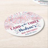 Dessous-de-verre Rond En Papier Terre Des Trois ! 4 juillet 3ème anniversaire (Incliné)