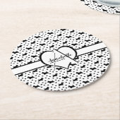 Dessous-de-verre Rond En Papier Terriers écossais noirs (Chiens écossais) - Blanc (Incliné)