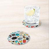 Dessous-de-verre Rond En Papier Tête folle (En situation)