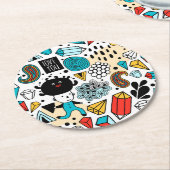 Dessous-de-verre Rond En Papier Tête folle (Incliné)