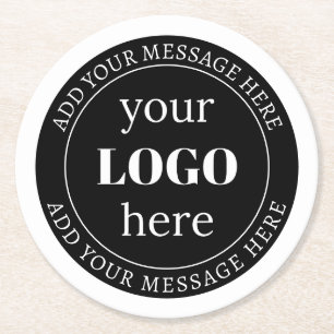 Dessous-de-verre Rond En Papier Texte modifiable & Votre logo ou autre conception