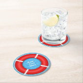 Dessous-de-verre Rond En Papier Texte personnalisé Lifebuoy (En situation)