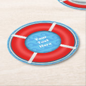 Dessous-de-verre Rond En Papier Texte personnalisé Lifebuoy (Incliné)