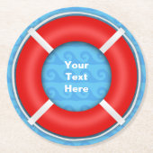 Dessous-de-verre Rond En Papier Texte personnalisé Lifebuoy (Devant)