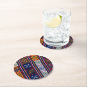 Dessous-de-verre Rond En Papier Textile bhoutanais (En situation)