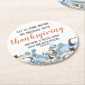 Dessous-de-verre Rond En Papier Thanksgiving Diner Bible Verse (Incliné)