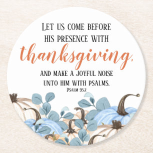 Dessous-de-verre Rond En Papier Thanksgiving Diner Bible Verse