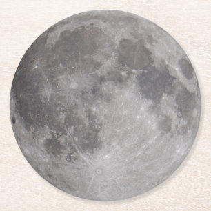 Dessous-de-verre Rond En Papier Thème Astronomie Pleine lune
