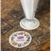 Dessous-de-verre Rond En Papier Thème de construction mignonne fête d'anniversaire