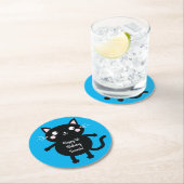 Dessous-de-verre Rond En Papier Thème de fête d'anniversaire de Cat Cute Kitty (En situation)