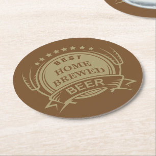 Dessous-de-verre Rond En Papier Thème de la bière rétro