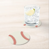 Dessous-de-verre Rond En Papier Thème de sport de baseball (En situation)