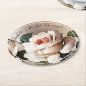 Dessous-de-verre Rond En Papier Thème Mariage Rose Thé (Incliné)