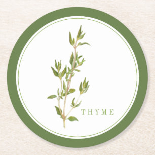 Dessous-de-verre Rond En Papier THYM FRESH Rond Dessous de Verres en Papier (+text