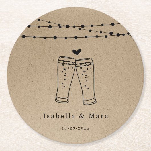 Dessous-de-verre Rond En Papier Toast à la bière (Devant)