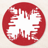 Dessous-de-verre Rond En Papier Tomato Red Abstract Heart Coaster – Customizable (Devant)