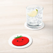 Dessous-de-verre Rond En Papier Tomato rouge (En situation)
