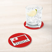 Dessous-de-verre Rond En Papier Tonga (En situation)
