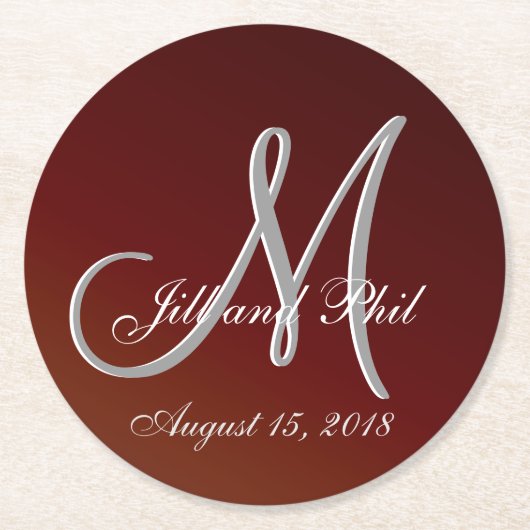 Dessous-de-verre Rond En Papier Tonton de Terre rouge 3d Monogramme (Devant)