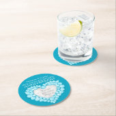 Dessous-de-verre Rond En Papier Topaz 4e anniversaire mariage dessous de verre de  (En situation)