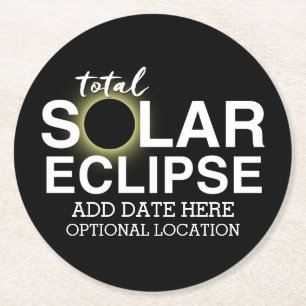 Dessous-de-verre Rond En Papier Total Solaire Eclipse 2017 - Date et emplacement p
