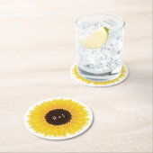 Dessous-de-verre Rond En Papier Tournesol (En situation)