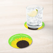 Dessous-de-verre Rond En Papier Tournesol fête d'anniversaire (En situation)
