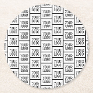 Dessous-de-verre Rond En Papier Tout motif répétitif de logo ou d'image
