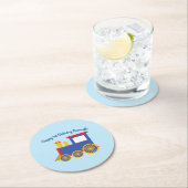 Dessous-de-verre Rond En Papier Train Cute Choo-Choo 1er Anniversaire Thème (En situation)