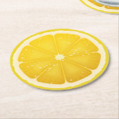 Dessous-de-verre Rond En Papier Tranche de citron (Incliné)