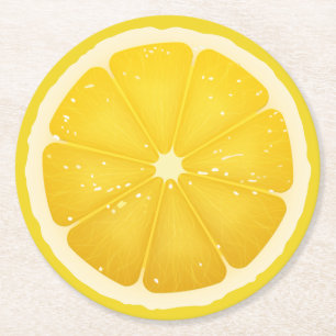 Dessous-de-verre Rond En Papier Tranche de citron 