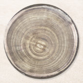 Dessous-de-verre Rond En Papier tranche en bois (Devant)