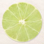 Dessous-de-verre Rond En Papier Tranche fraîche de fruit de chaux (Devant)