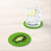 Dessous-de-verre Rond En Papier Tranche fraîche de kiwis (En situation)