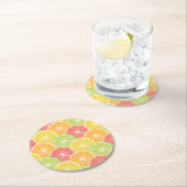 Dessous-de-verre Rond En Papier Tranches d'agrumes (En situation)