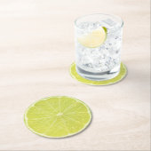 Dessous-de-verre Rond En Papier Tranches de chaux (En situation)