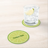 Dessous-de-verre Rond En Papier Tranches de chaux (En situation)