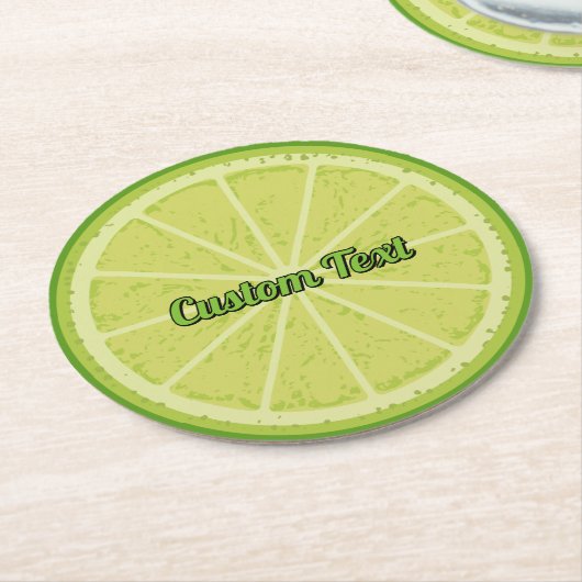 Dessous-de-verre Rond En Papier Tranches de chaux (Incliné)