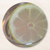 Dessous-de-verre Rond En Papier Tranches de citron flottant dans l'eau (Devant)