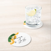 Dessous-de-verre Rond En Papier Tranches de citron Vert Mariage Sud (En situation)