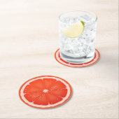 Dessous-de-verre Rond En Papier Tranches de pamplemousse  (En situation)