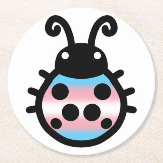 Dessous-de-verre Rond En Papier Transgender Pride Ladybug Coaster