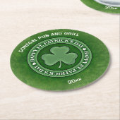 Dessous-de-verre Rond En Papier Trèfle modifiable Saint-Patrick (Incliné)