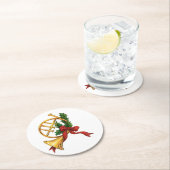 Dessous-de-verre Rond En Papier Trompette de Noël (En situation)