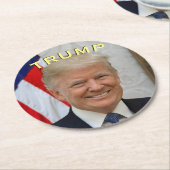 Dessous-de-verre Rond En Papier Trump Président 45 Epic Fun Fantastic (Incliné)